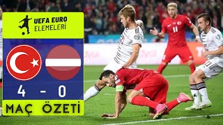 TÜRKİYE 4  0 LETONYA I MAÇ ÖZETİ  UEFA EURO ELEMELERİ [upl. by Dumas]