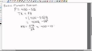 Monopoly Profit Maximization with Calculus [upl. by Preston]