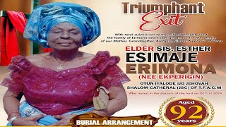 Service of Songs for Elder Sis Esther Esimaje Erimona [upl. by Reibaj779]