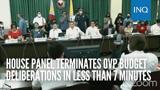 House panel terminates OVP budget deliberations in less than 7 minutes [upl. by Aelc]