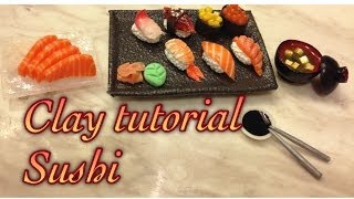 黏土教學 Clay tutorial  壽司拼盤 Part 1 Sushi part 1 [upl. by Clarey]