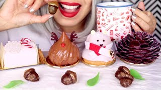 ASMR Eating Christmas Holiday Cakes by Dominique Ansel [upl. by Toback]