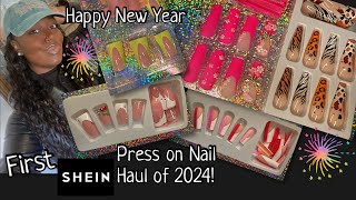 2024 Shein press on nails haul  shein haul  shein nails  Happy New Year 🎉 [upl. by Natala731]