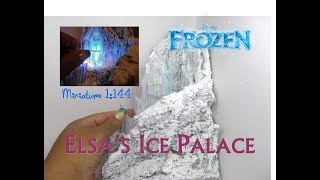 DIY Foam and Recycled Plastic Frozen Elsa Ice Palace Castle 1144 Scale Dollhouse Miniature Lights [upl. by Golanka695]