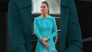 Catherine in aquamarine dress and turquoise earrings for Bahamas arrival in 2022 🩵 [upl. by Audun]