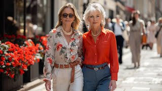 Street Style for Women Over 50  Best Seasonal Outfits Elegant London [upl. by Elleinahc]