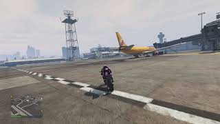 GTA V Motorcycle Stunting PCJ 600 360 Rail Transfer Airport [upl. by Pittel493]