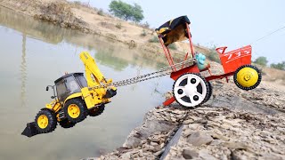 JCB 5CX And Tata Dumper Accident Pulling Out HMT Tractor  Cartoon Jcb Tractor  Tata Tipper  CSToy [upl. by Kerry]