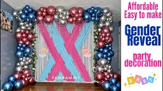 Affordable and Easy to make Gender reveal Party decor [upl. by Nodnarbal994]