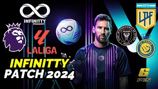 REVIEW PARCHE INFINITTY 2024  PES 6  LIGA ARGENTINA  PC [upl. by Koetke]