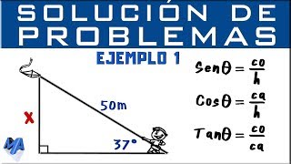 Razones trigonométricas  Solución de problemas Ejemplo 1 [upl. by Ralaigh]