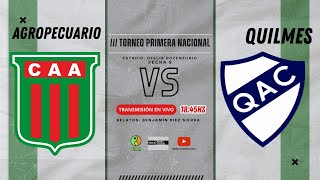 EN VIVO  Agropecuario vs Quilmes  PRIMERA NACIONAL [upl. by Hameerak]