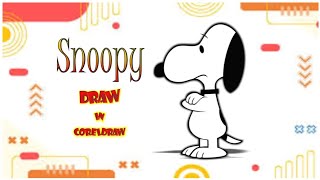 EASY How to Draw SNOOPY  PeanutsHow to draw Snoopy Peanuts drawing tutorialCoreldraw [upl. by Hampton]