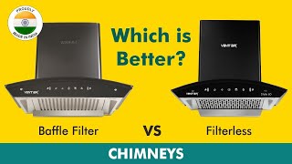 Baffle Filter vs Filterless ChimneyWhich is better Which Chimney to buy for home kitchen Ventair [upl. by Hervey]