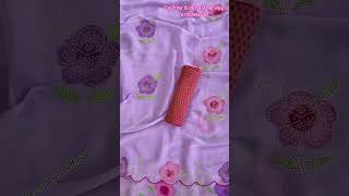 Beautiful hand painted work soft silk saree new saree fashionstyle bollywood viral shorts [upl. by Aiet]