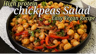 High Protein Spicy Chickpea Salad Recipe  Healthy amp Easy Vegan Salad [upl. by Esirahc262]