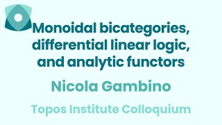 Nicola Gambino quotMonoidal bicategories differential linear logic and analytic functorsquot [upl. by East]