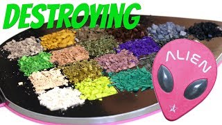 Weighing and Destroying the Jeffree Star Cosmetics Alien Palette  THE MAKEUP BREAKUP [upl. by Cornelle]