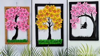 Best paper craft for home decor  Unique Tree wall hanging  Paper flower wall decor  Room decor [upl. by Huber]