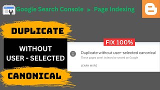 How to Fix Duplicate without User Selected Canonical Error Google Search Console [upl. by Aneled]