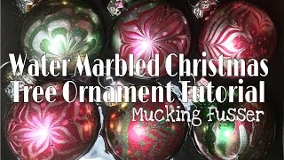 Water Marbled Christmas Tree Ornament Tutorial [upl. by Lewap227]