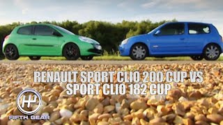 Renault Sport Clio 200 Cup VS Sport Clio 182 Cup  Fifth Gear Classic [upl. by Nodrog]