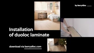 Installation of by BerryAlloc Duoloc laminate English [upl. by Akkahs982]