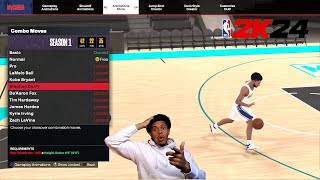 NBA 2K24 ALL DRIBBLE MOVES AND PASSING REQUIREMENTS RATINGS [upl. by Elamor]