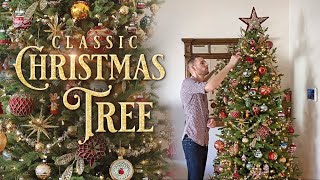 Christmas Tree Decorating  Classic Traditional Family Christmas Tree  Decorate With Me  Tutorial [upl. by Honig]