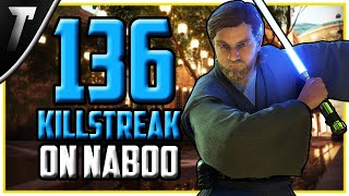 Star Wars Battlefront 2 ObiWan Kenobi 136 Killstreak Naboo [upl. by Anilram]