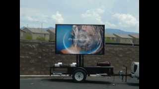 Mobile Advertising LED Display Trailer 16mm Full Color with hydraulic lift [upl. by Howlend]