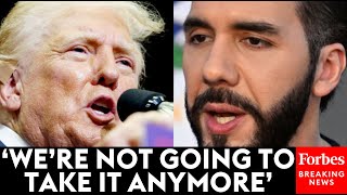 WATCH Trump Shreds Conservative El Salvador President Bukele For Dumping Criminals At US Border [upl. by Ahseekal]