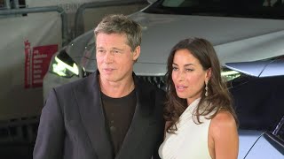 Brad Pitt joined by girlfriend Ines de Ramon on the Venice red carpet  AFP [upl. by Flanagan]