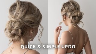 Very Easy Updo Hairstyle  Wedding Bridesmaid Prom [upl. by Alyakam]