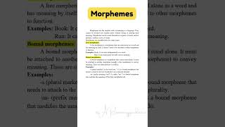 Morphemes Language and Linguistics Instant Essay Exam Success ARsummaryguidance shorts Viral [upl. by Tak297]