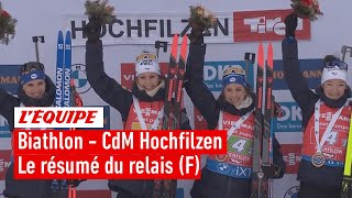 Biathlon 2022  Sensationnelle Julia Simon mène la France à la victoire du relais [upl. by Drawd]