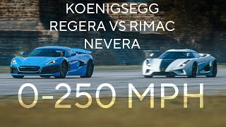 Koenigsegg Regera VS Rimac Nevera 0250 MPH Acceleration Comparison [upl. by Fleurette]