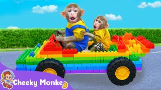 Car Songs 🚗  Train Choo Choo Song with Monkey  Cheeky Monkey  Nursery Rhymes amp Kids Songs [upl. by Ellemaj]