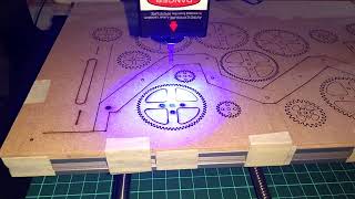 CNC 3018 Pro  Laser 5500mW  Cutting Layout Gear  MDF [upl. by Remo858]