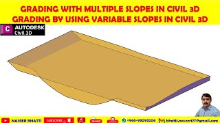 Civil 3d Vertical Grading  Grading with Multiple Slopes  Grading By Using Variable Slopes Civil 3d [upl. by Myrle]