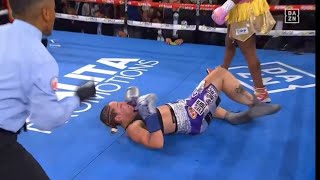 claressa Shields knocks out Vanessa LepageJoanisse highlights boxing sports [upl. by Ennylyak]