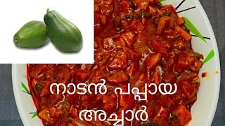 കിടിലൻ പപ്പായ അച്ചാർ  Papaya Achar Recipe in Malayalam  Papaya Pickle  Mahe kitchen [upl. by Aldora352]