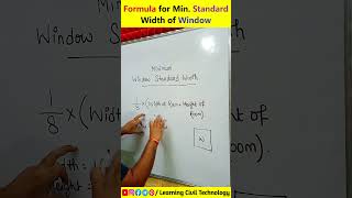 Formula for Minimum Standard Width of Window learningciviltechnology  civilengineering shorts [upl. by Macur]