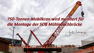 750TonnenMobilkran für die Mühlebachbrücke in Wollerau [upl. by Poler]