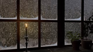 The ambiance felt from the window of the cabin on a cold snowy winter day  Snowstorm Sounds 8 Hours [upl. by Nnaytsirk]