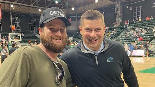 New Tulane Football coach Jon Sumrall at basketball game vs 24 FAU [upl. by Hplodnar]