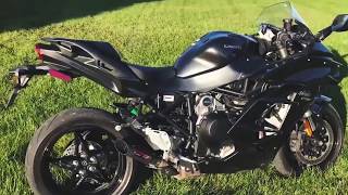 Kawasaki Ninja H2 SX Coffman Shorty SlipOn Exhaust [upl. by Maidie]