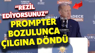 Erdoğan mitingde prompter bozulunca çılgına döndü quotREZİL EDİYORSUNUZ [upl. by Mark]