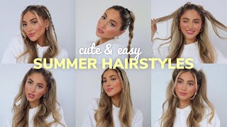 8 CUTE SUMMER HAIRSTYLES  TUTORIAL heatless [upl. by Gino]