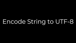 Java Encode String to UTF85solution [upl. by Kerrill]